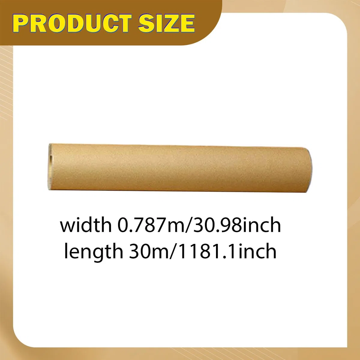 Oshhni Rouleau de papier brun pour emballage cadeau, papier décoratif multi-usage, largeur 31 pouces (79 cm) pour emballer, décorer une table de, 80 G 30 M