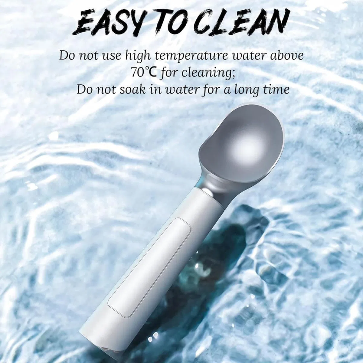 Lot de 2 cuillères à glace chauffantes électriques rechargeables thermostatiques étanches faciles à nettoyer Idéal pour tous les âges 56,7 g