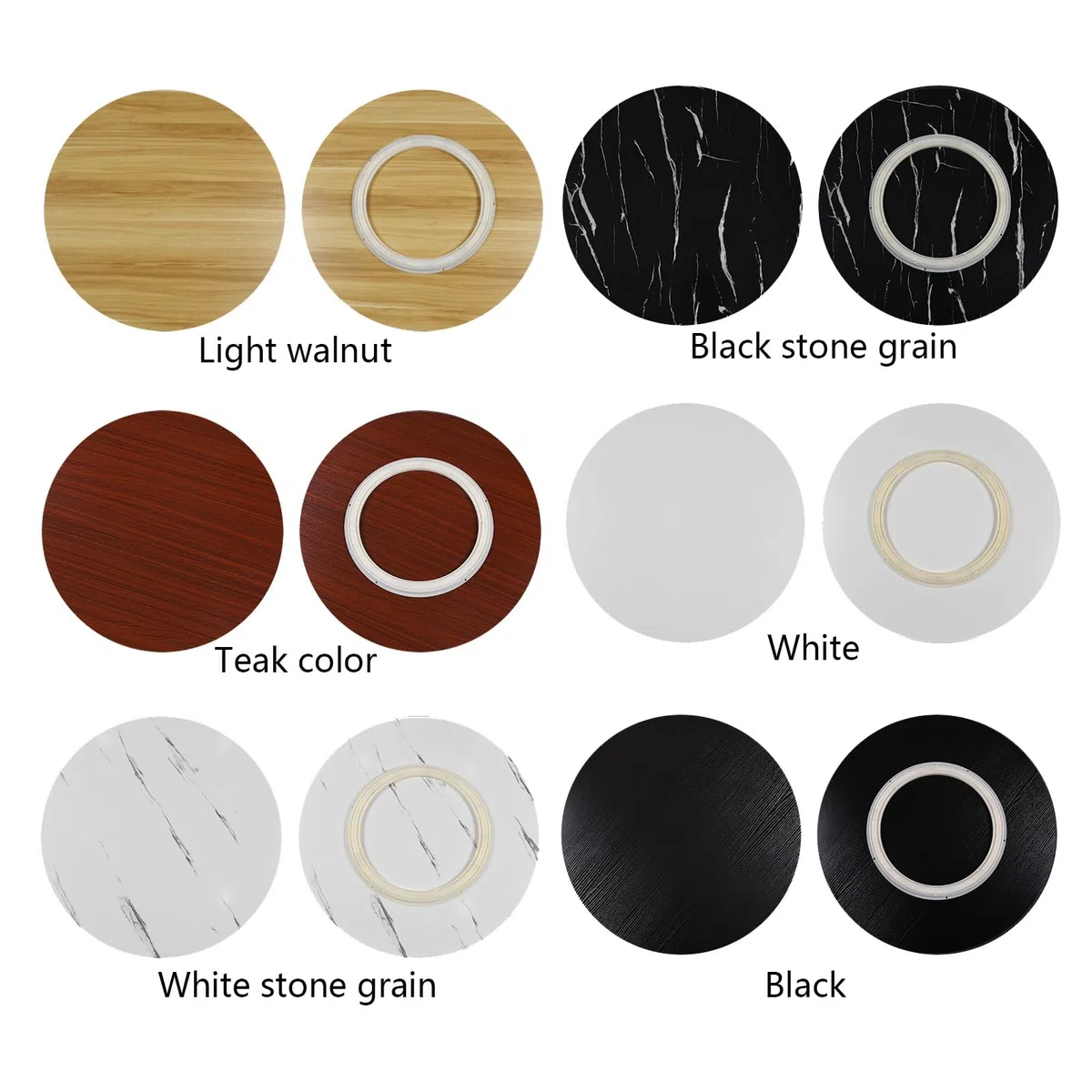 Plateau tournant en bois silencieux de 50,8 cm – Plateau de service pivotant lisse pour fromage, collations et apéritifs – Idéal pour comptoir de cuisine et garde-manger (blanc)
