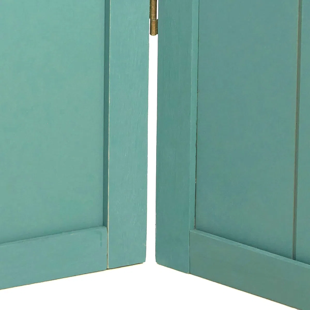 Homestyle4u 2013 - Paravent - Séparateur de pièces en bois - Turquoise - 3 compartiments