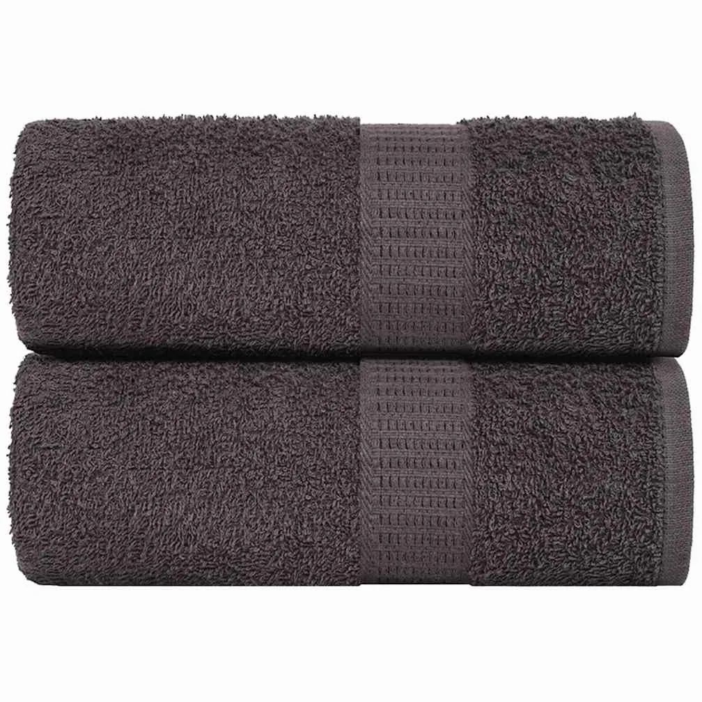Frog Lot de 2 gants de toilette Anthracite 15 x 21 cm 360 g/m² en coton éponge absorbant, doux, moelleux à séchage rapide pour salle de bain, sauna, sport et bien-être