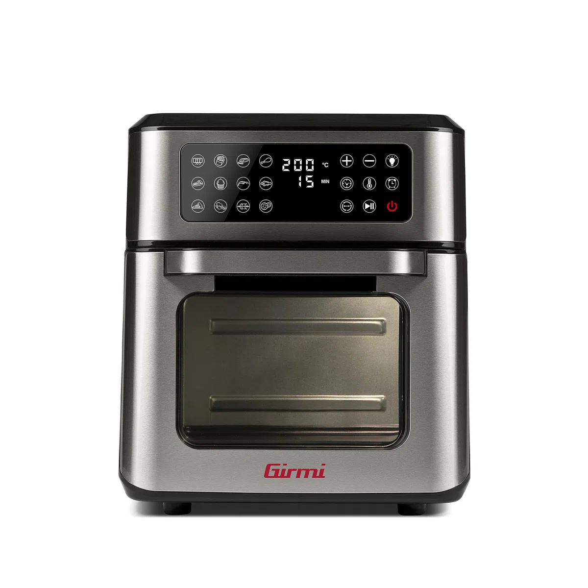 Girmi FG97 12 litres Air Fryer et four électrique, 1600-1800W, 12 programmes préréglés, panier rotatif et rôtissoire, bac à graisse, affichage numérique, accessoires polyvalents