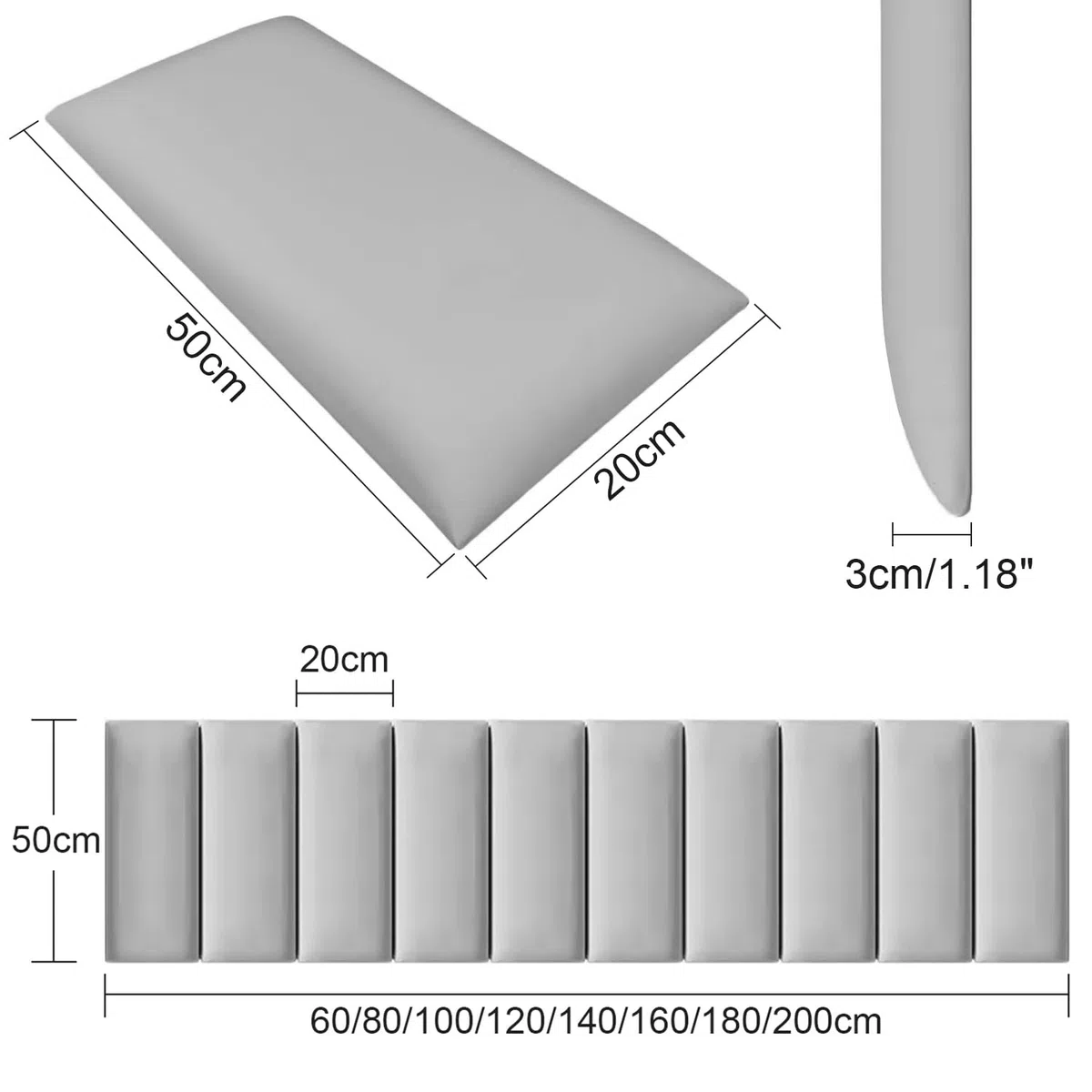 Tête De Lit Tapissée, Panneau Mural Auto-adhésif Imperméable, Coussin Mural Anti-Collision 3D, Peler Et Coller Panneaux Muraux Rembourrés pour Lit Queen Et King (Color : White, Size : 160