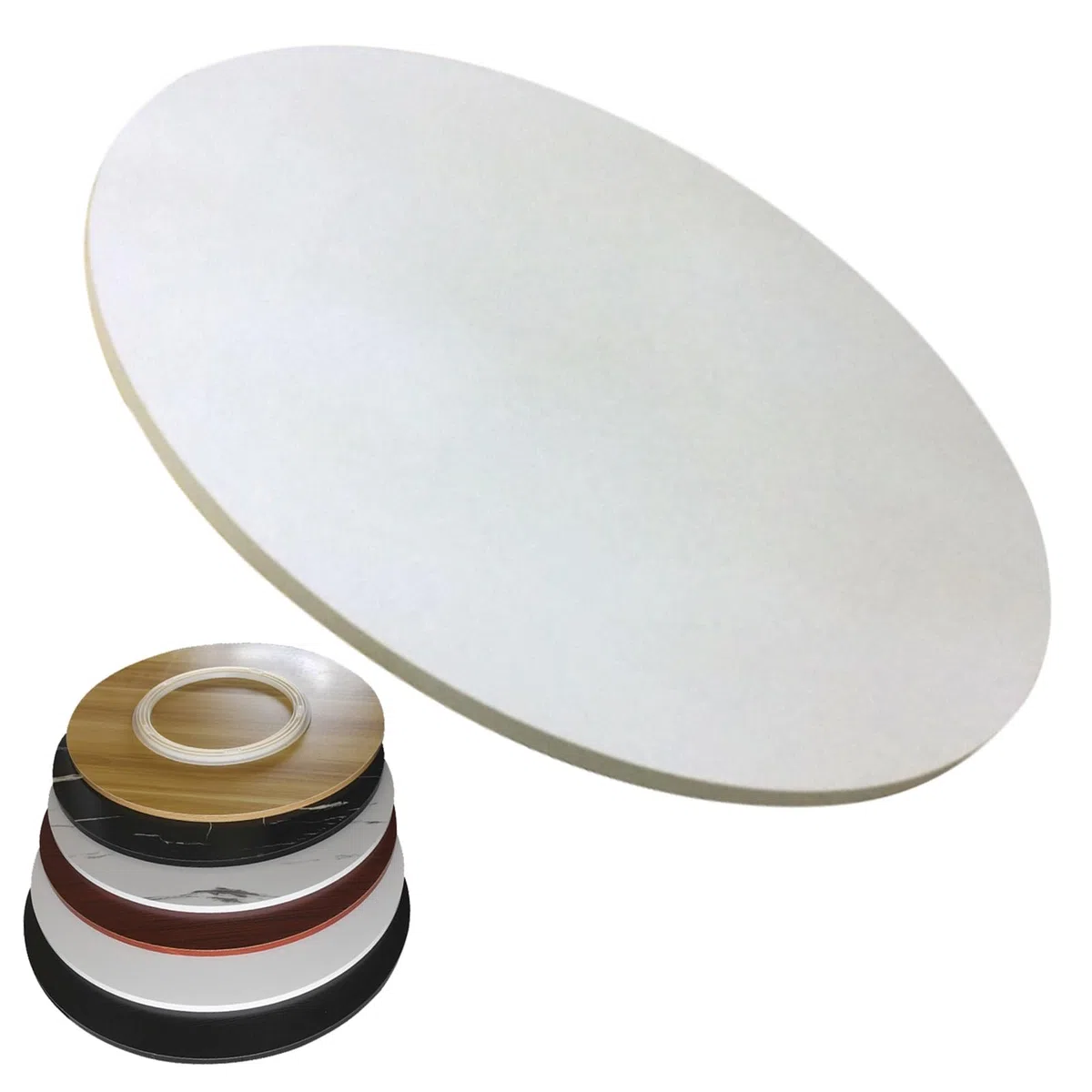 Plateau tournant en bois silencieux de 50,8 cm – Plateau de service pivotant lisse pour fromage, collations et apéritifs – Idéal pour comptoir de cuisine et garde-manger (blanc)