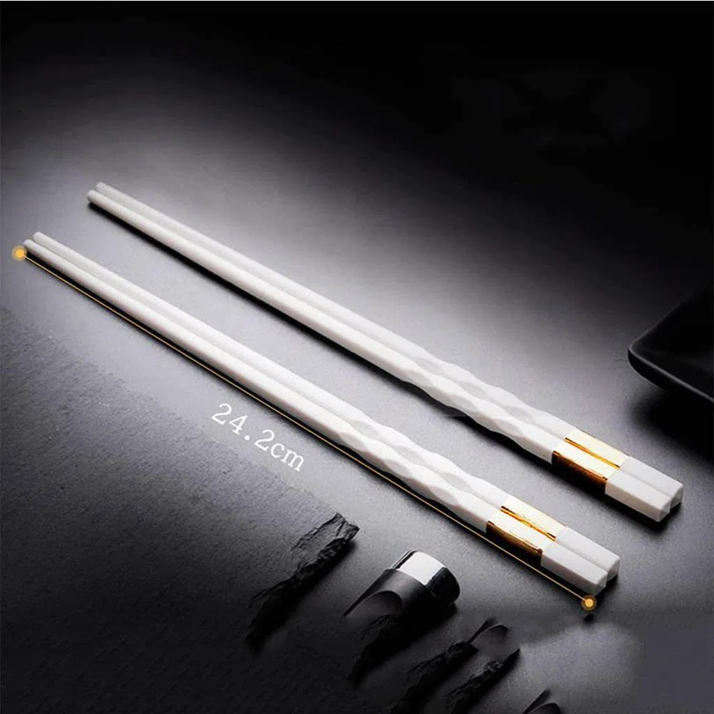 Baguettes, baguettes chinoises Chopsticks Square Fiberglass Chopsticks Reusable10 Pairs White Japanese Chinese Korean Chopsticks GiftDishwasher Safe Lightweight Non-Slip Chopsticks for,R(R)
