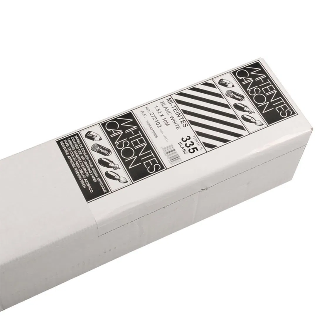 Canson MiTeintes Papier à dessin 160g/m² Grain nid d'abeille 1,52 x 10 m Blanc