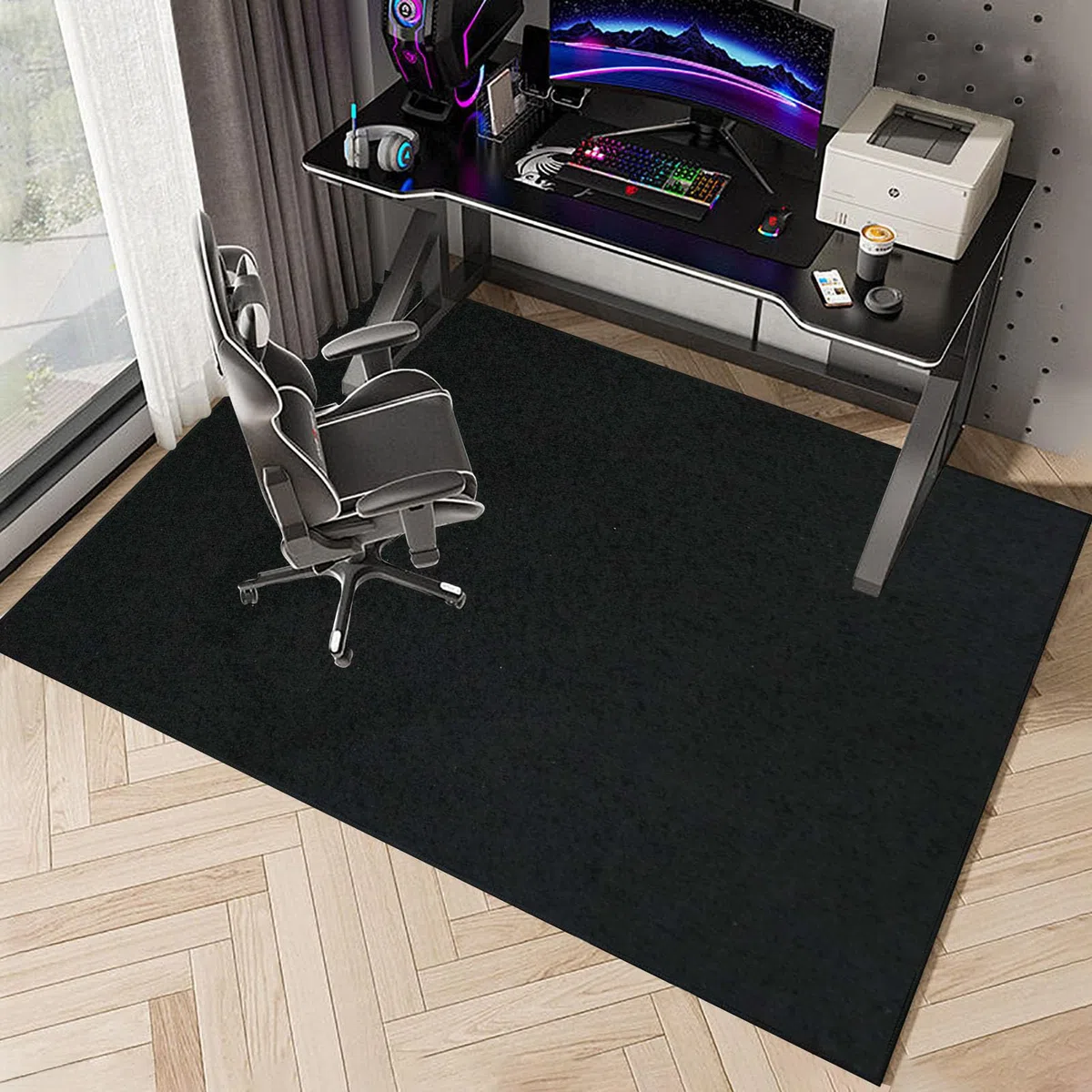 Tapis de Chaise Gaming Tapis de Sol Bureau 180 x 200 cm Tapis Protection de Sol en Bois Dur Tapis de Chaise Roulante Tapis Protège-Sol pour Sols Durs Tapis Gaming Sol pour Parquet et Carrelage