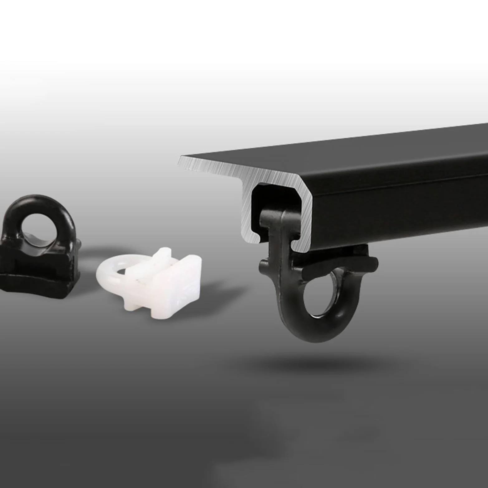 Système de tringle à rideaux, kit de tringle ultra-mince - Barres réglables de 170 cm en alliage d'aluminium noir pour douche silencieuse, fenêtres en baie et séparation de pièces - Idéal po