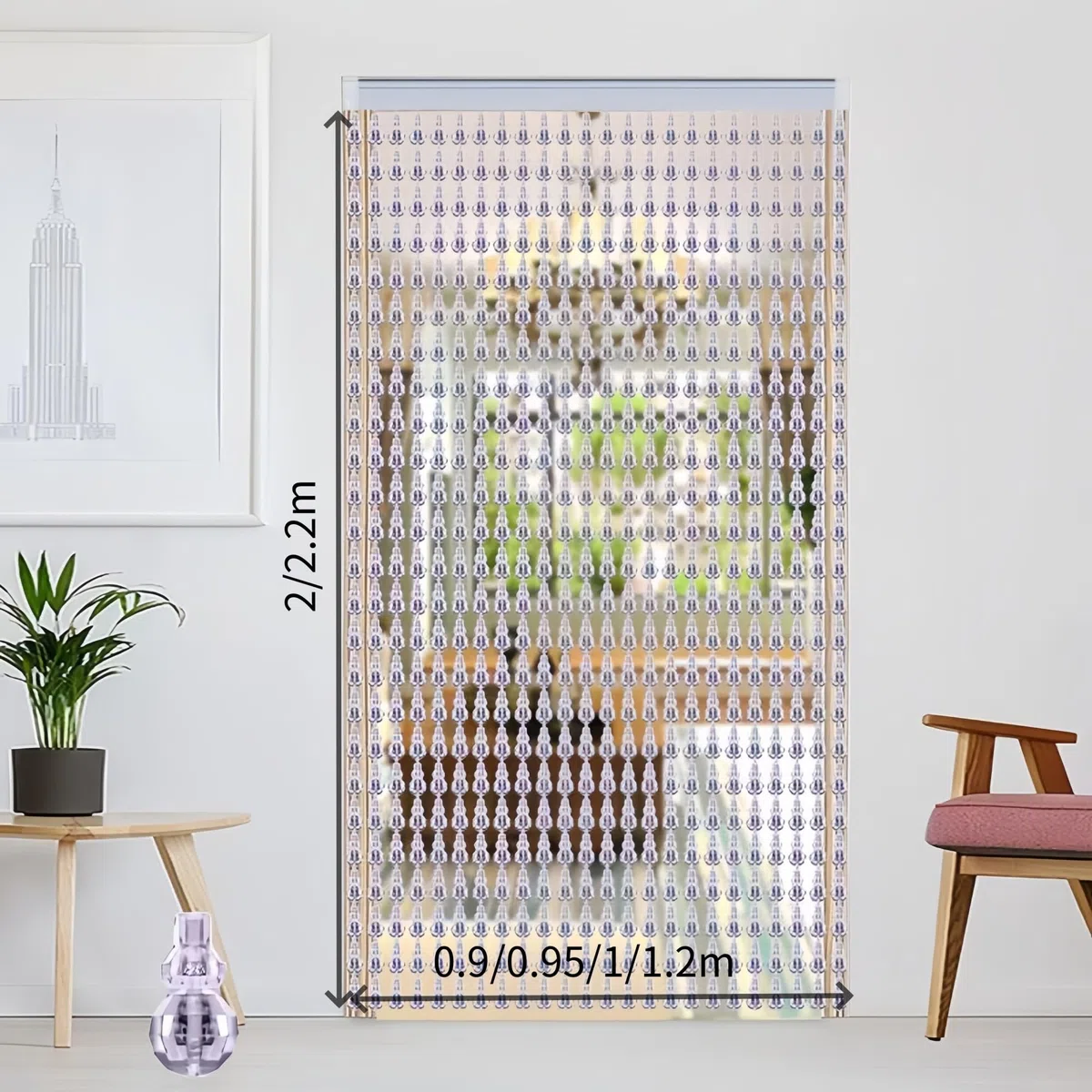 Rideaux de porte à perles – Rideaux à franges à paillettes pour séparateur de pièce, décoration de la maison, parfaits pour le salon, la chambre à coucher, l'armoire, la fête – Violet