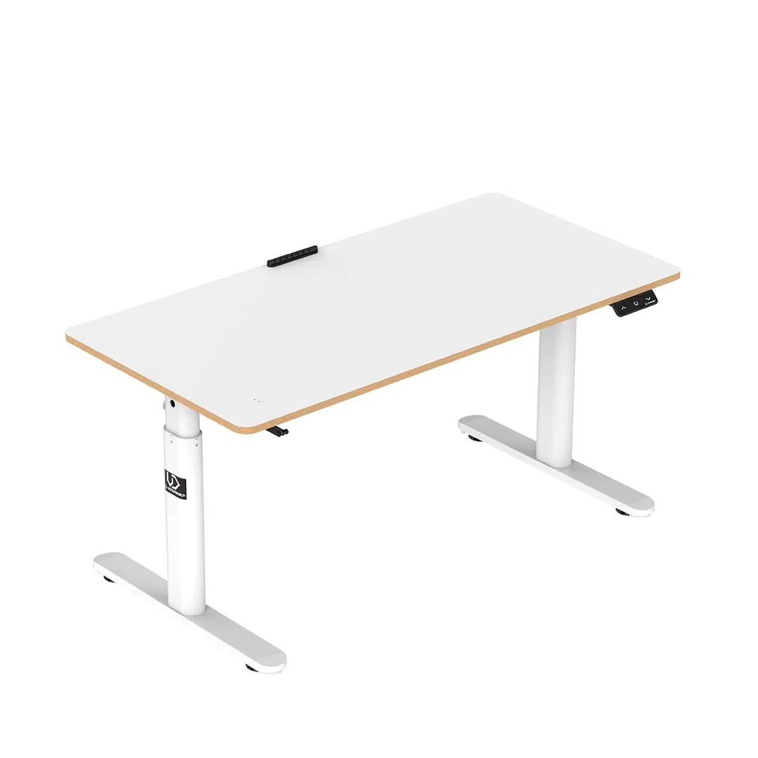 Ultradesk - Pulsar Bureau Enfant Électrique Réglable en Hauteur - 120x60x55-81cm - pour 2 Moniteurs - pour Chambre d’Enfant, d’Adolescent - Blanc