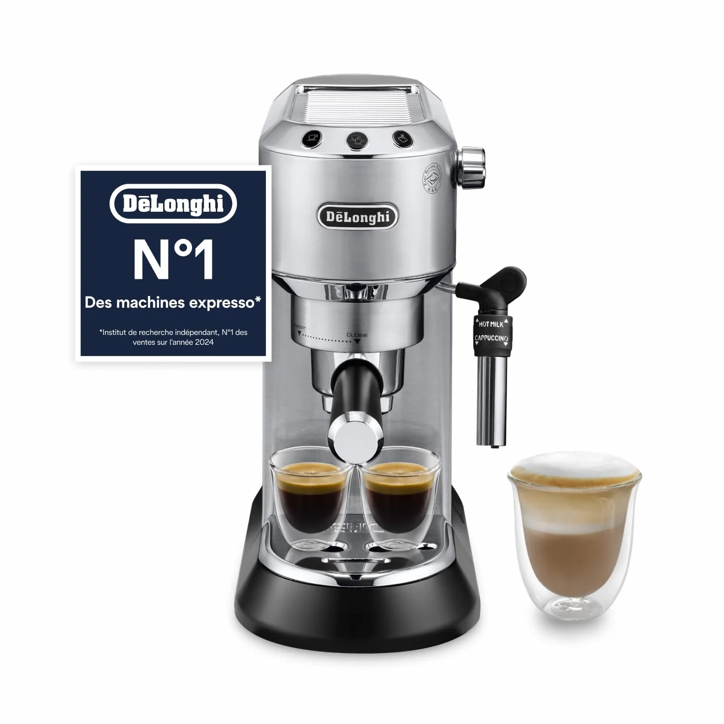 De'Longhi Dedica Style - Machine à Espresso Manuelle Mousseur à Lait Manuel