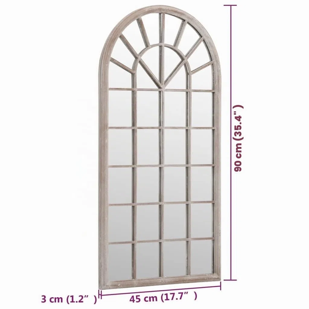 vidaXL Miroir de Jardin Miroir Mural Miroir Suspendu Meuble de Patio Décoratif Terrasse Balcon Extérieur Sable 90x45 cm Fer pour Utilisation