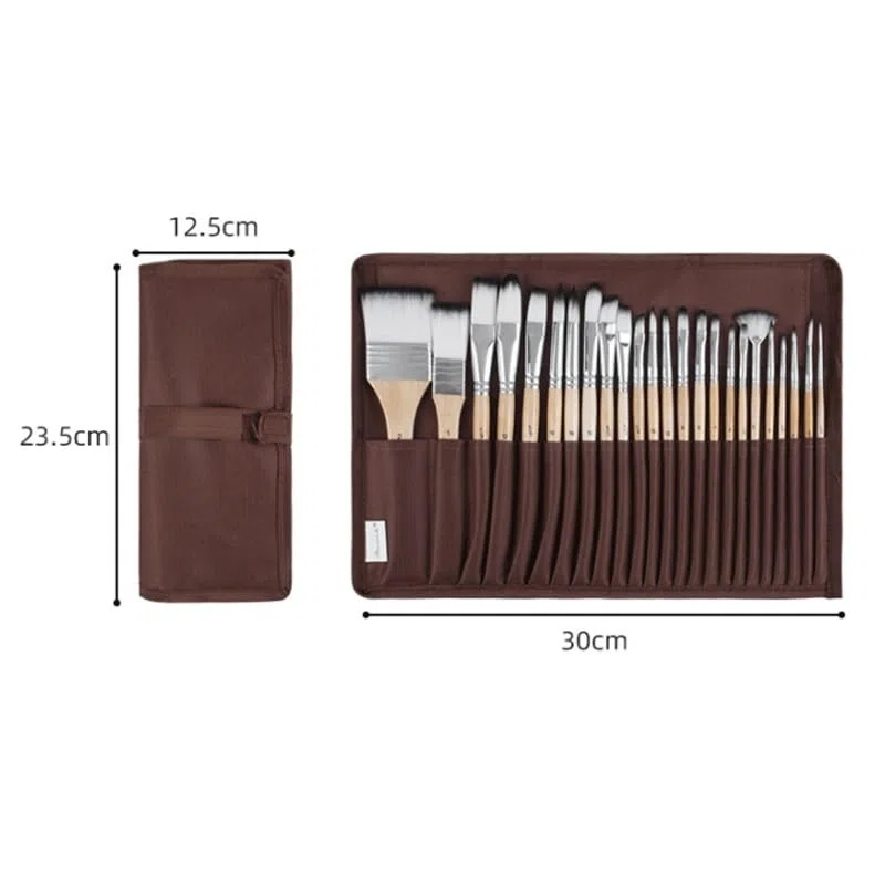 Ensemble De 24 Pinceaux en Nylon pour La Peinture À La Gouache, Destinés Aux Artistes Et Étudiants.(Style 2)