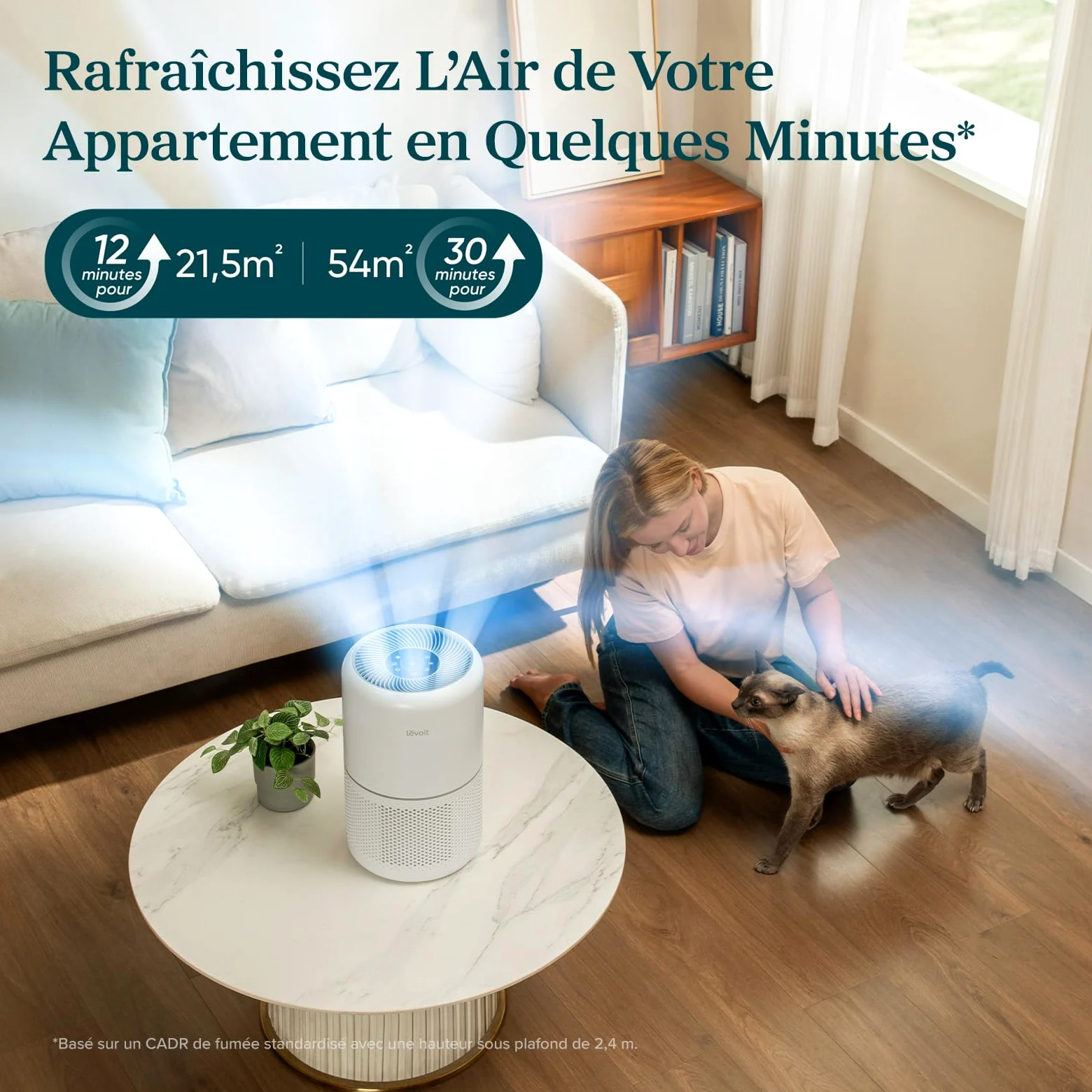 Levoit Core300S Purificateur d'Air CADR240m³/h HEPA Capture contre Allergie
