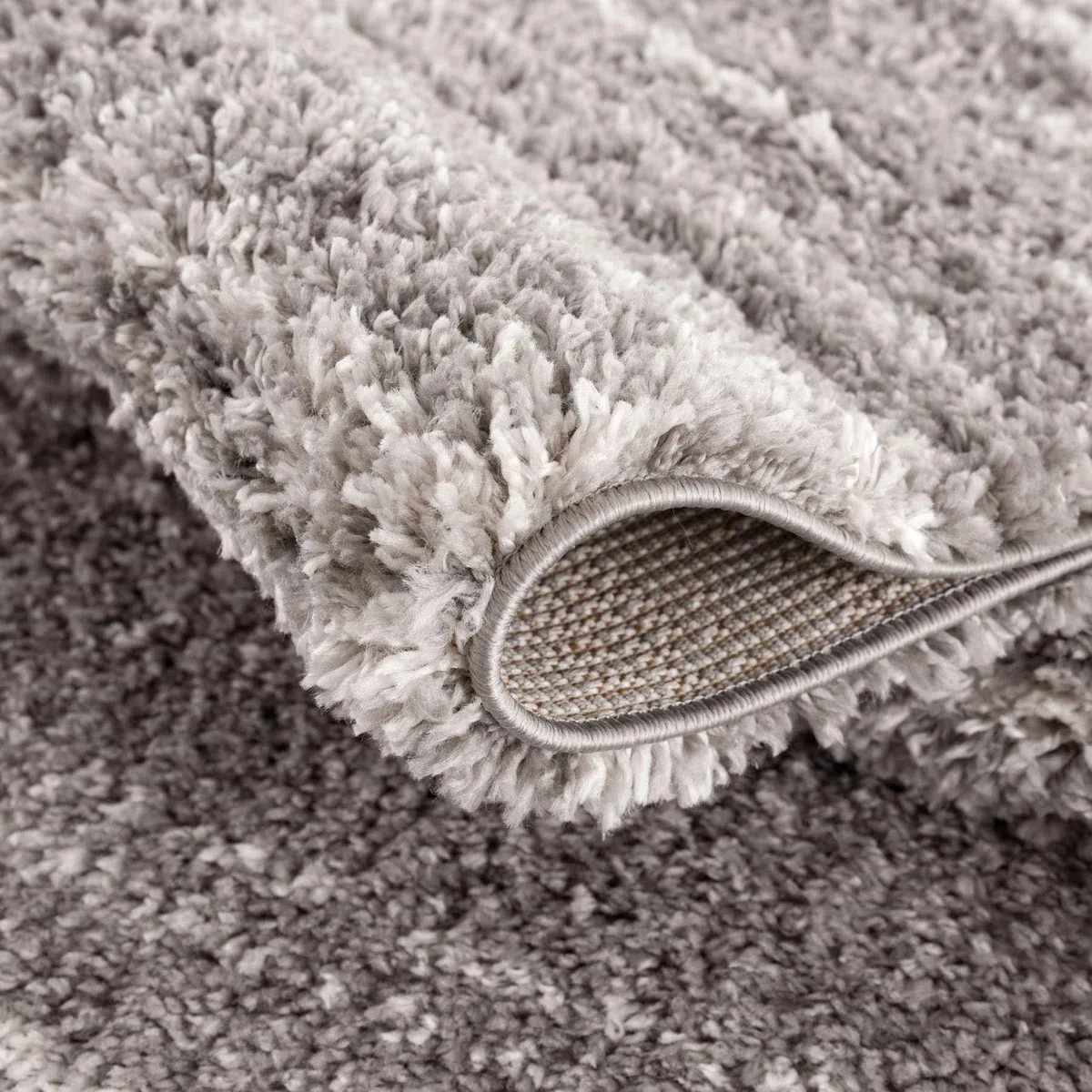 Tapis de Salon à Poils Longs - Style Ethnique chiné - 200 x 290 cm - Gris crème - Tapis avec Franges