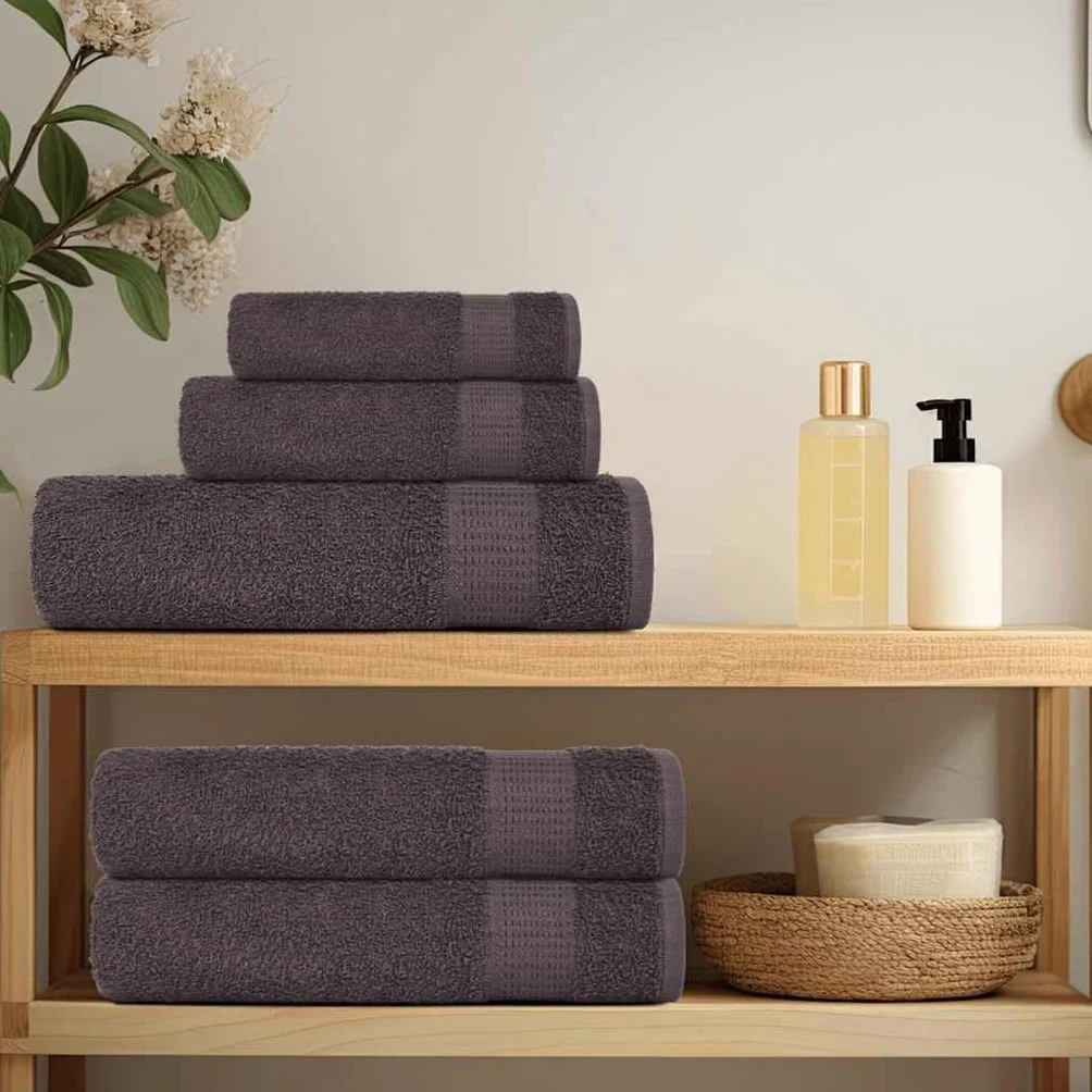 Frog Lot de 2 gants de toilette Anthracite 15 x 21 cm 360 g/m² en coton éponge absorbant, doux, moelleux à séchage rapide pour salle de bain, sauna, sport et bien-être