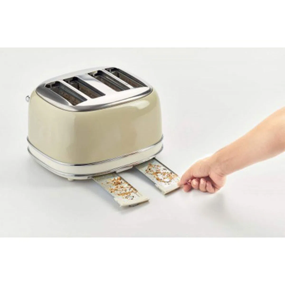 Ariete Vintage 156 Grille-pain 4 tranches, 1600 watts, 6 niveaux de grillage & Ariete Vintage 2877 Bouilloire Électrique design, 2000 W, 1,7 L, Beige Pastel