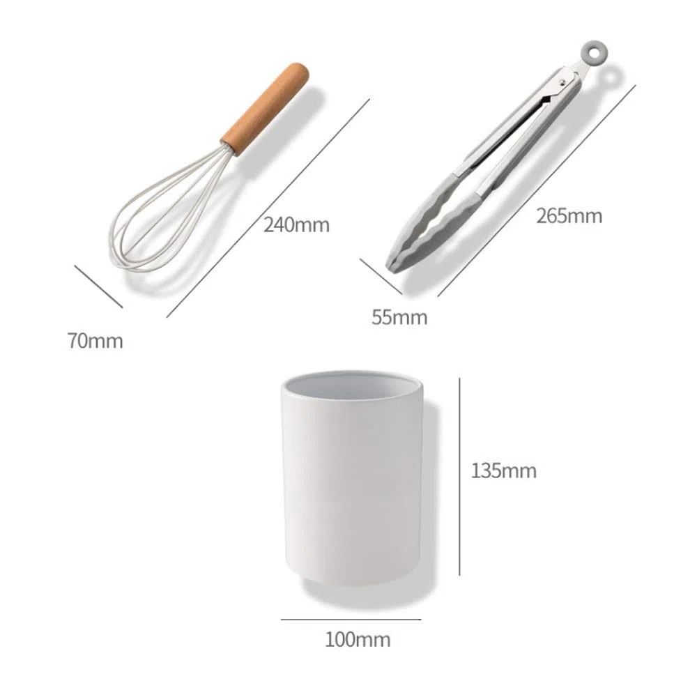 Spatule de cuisine en silicone avec poignée en bois anti-adhésive - Ustensiles de cuisine en silicone résistant aux hautes températures