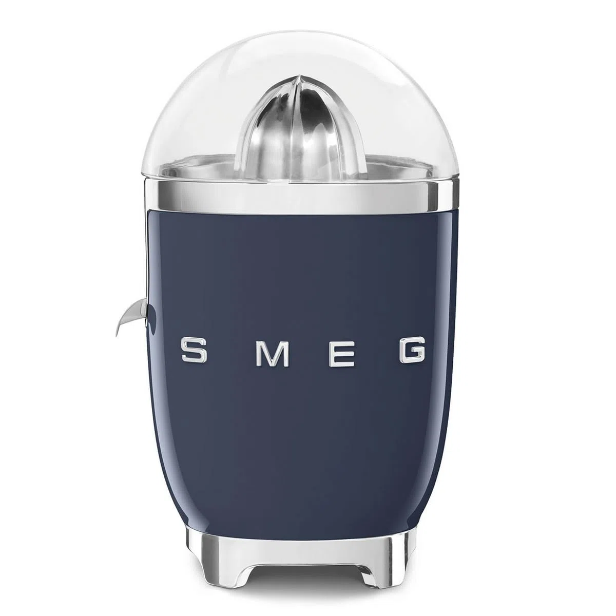 Smeg, Presse Agrumes Électrique CJF11NBEU, Mise en Marche Automatique à Pression, Bec Anti-goutte et Cône Universel, Base Antidérapante, Range Cordon Intégré, 70W, Blue Navy
