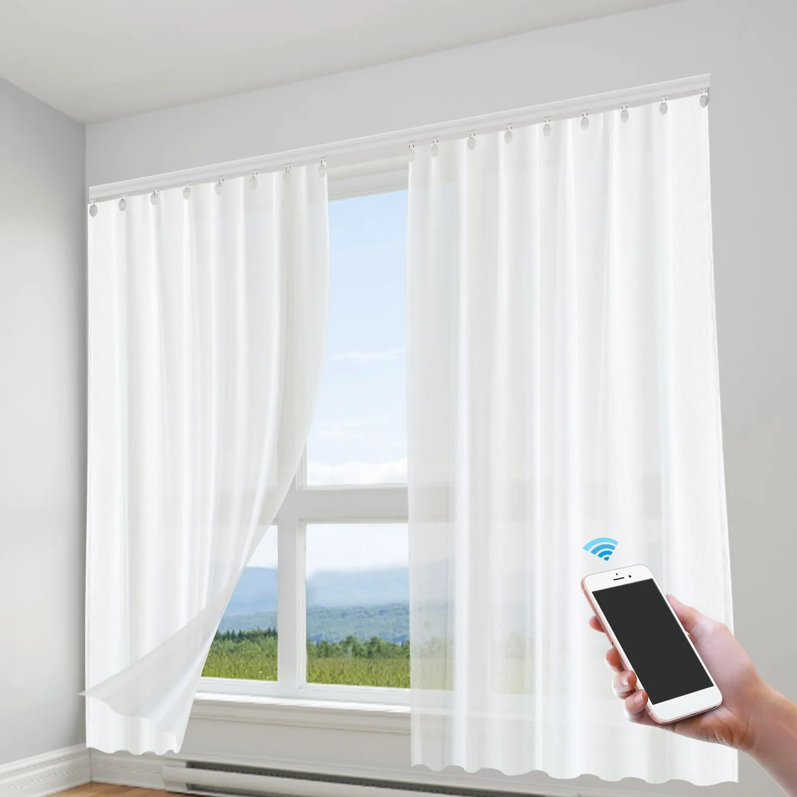 Rail de rideau motorisé, rail de rideau électrique avec rail automatique, système Smart Track Kit Smart Curtains