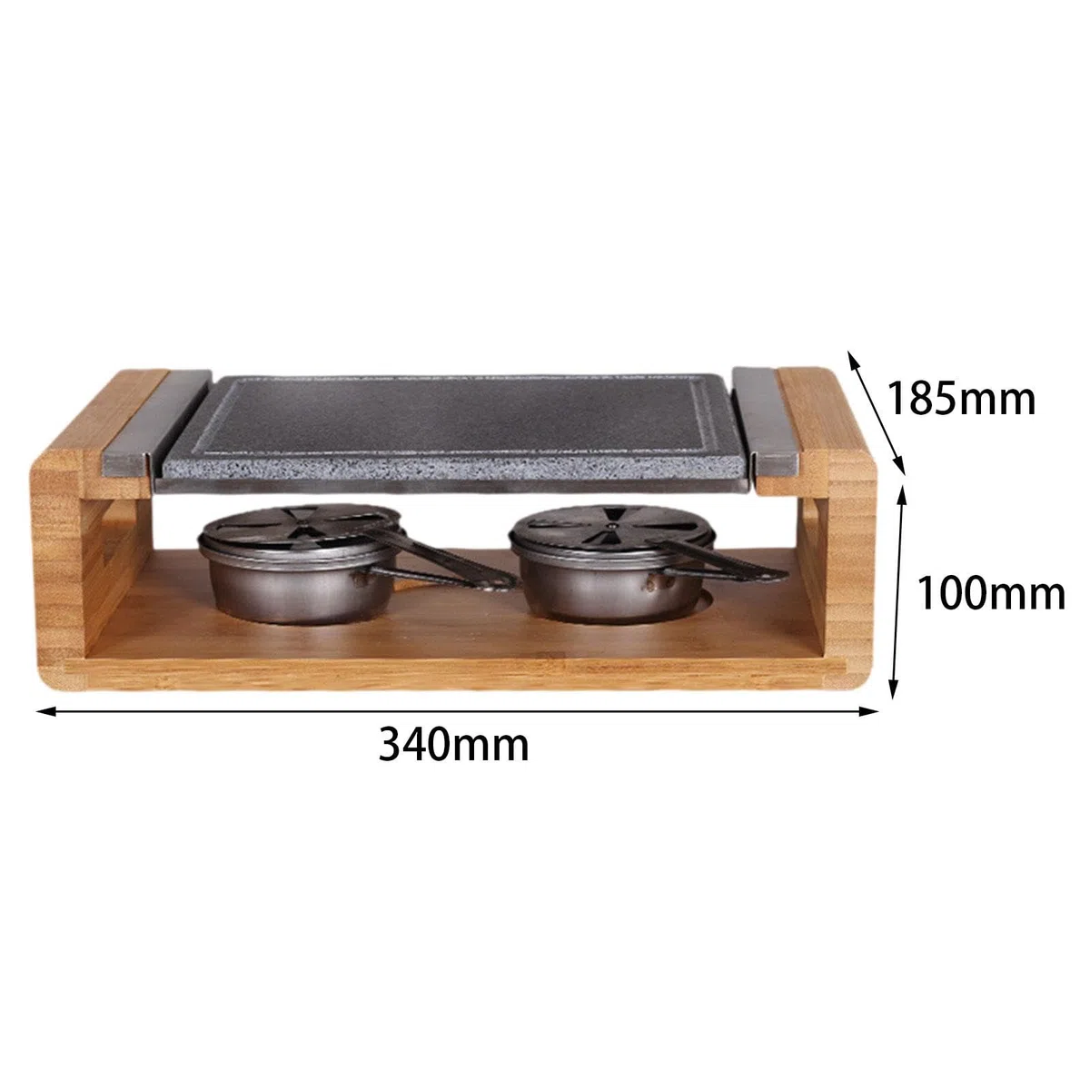 Plaque de Cuisson en Pierre, Légère et Unique avec Support en Bois pour Steaks, Idéale pour Griller et pour Les Grillades en Extérieur, avec