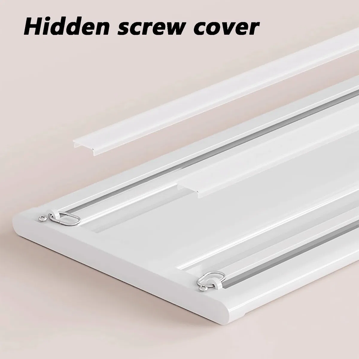 Ensemble de rails de rideaux doubles – Support plafond de 3 m avec rouleaux silencieux pour une installation facile – Système double rail blanc pour chambre à coucher et salon – Couleur champagne