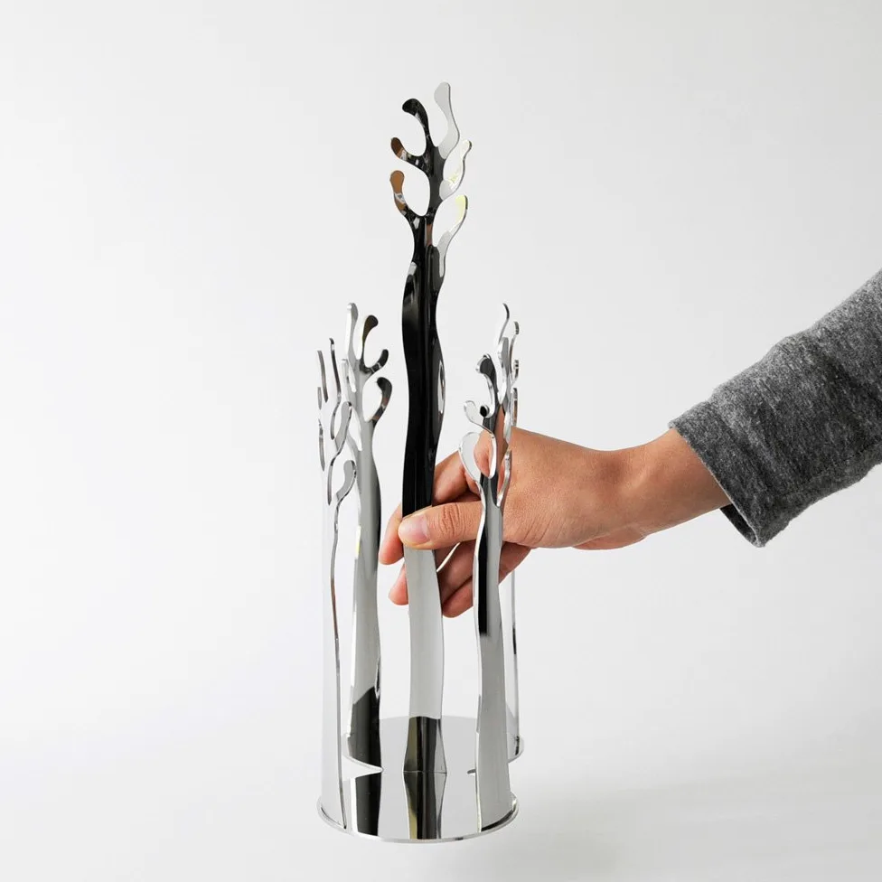 Alessi ESI19 Porte-Gobelets en Carton Acier Inoxydable Argent 18,50 x 9,50 x 33,00 cm