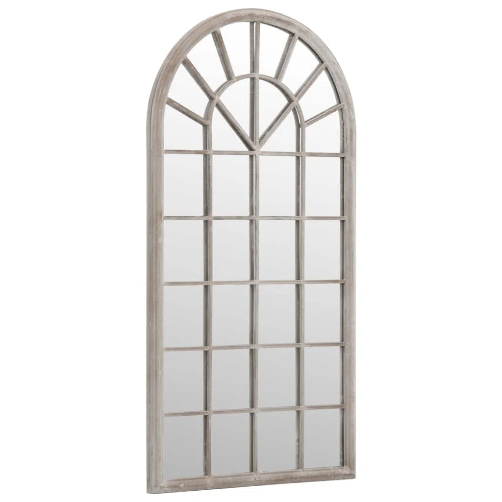 vidaXL Miroir de Jardin Miroir Mural Miroir Suspendu Meuble de Patio Décoratif Terrasse Balcon Extérieur Sable 90x45 cm Fer pour Utilisation
