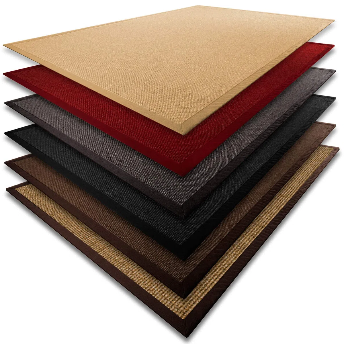 Floordirekt Tapis moderne en sisal avec bordure de qualité supérieure Dos : latex naturel (antidérapant), tailles