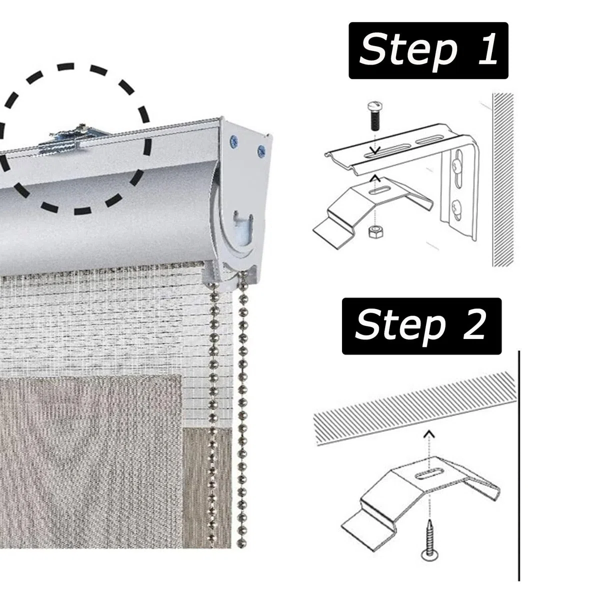 Store Enrouleur Jour Nuit 90 x 240 cm Protection Solaire et Visuelle Protection Solaire Intimité Écran Facile à Montage pour Chambre Salon Cuisine Salle de Bain, Bleu