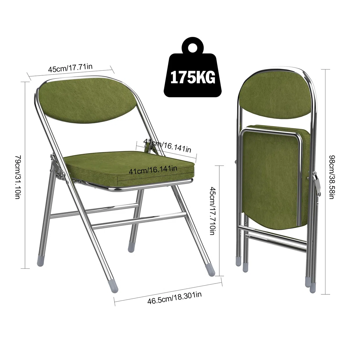 4 chaises Pliantes rembourrée pour Camping Balcon Jardin Restaurant