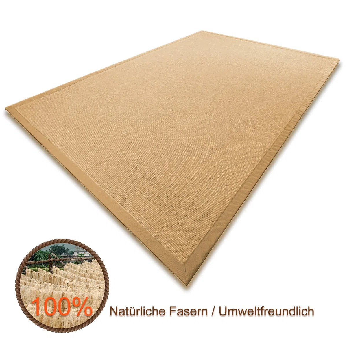 Floordirekt Tapis moderne en sisal avec bordure de qualité supérieure Dos : latex naturel (antidérapant), tailles