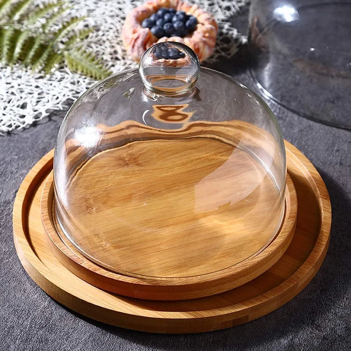 Présentoir à gâteaux, Table à Desserts, hôtel, Restaurant, présentoir à gâteaux, Fromage et Pain, Couvercle de Conservation des Aliments (Taille : 24,8 cm) (20 cm)