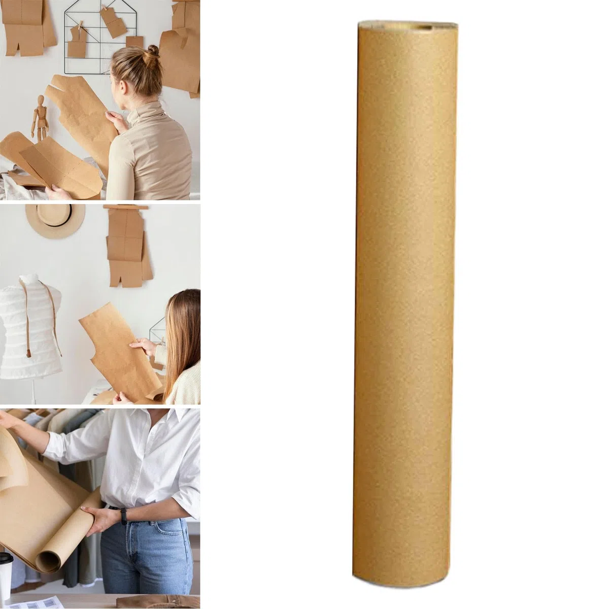 Oshhni Rouleau de papier brun pour emballage cadeau, papier décoratif multi-usage, largeur 31 pouces (79 cm) pour emballer, décorer une table de, 80 G 30 M