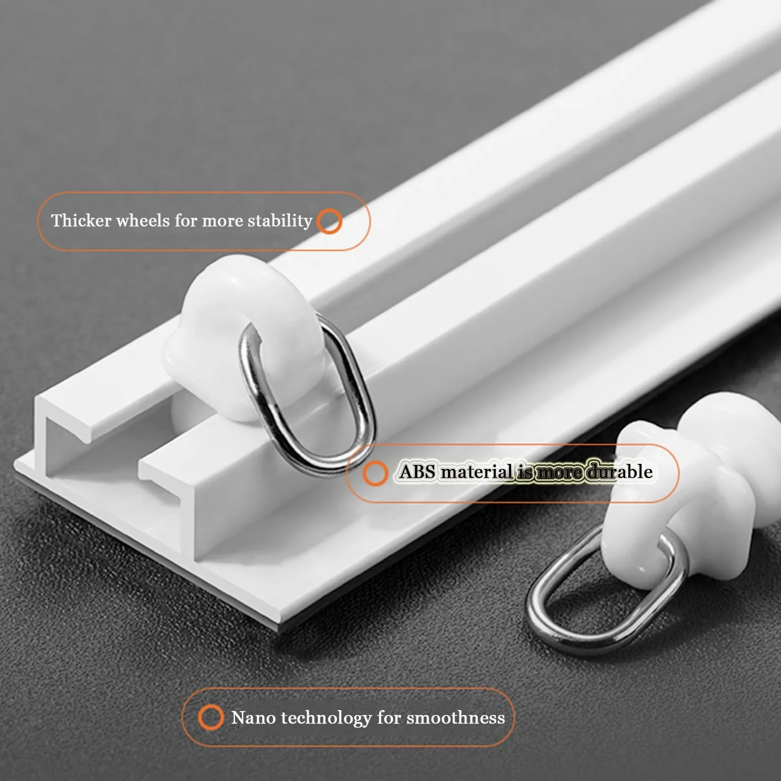 Rail autocollant de 3 m – Fixation au plafond ou au mur sans perçage Installation facile à chargement par le haut, parfait pour rideaux et rideaux Longueur 4,7 m