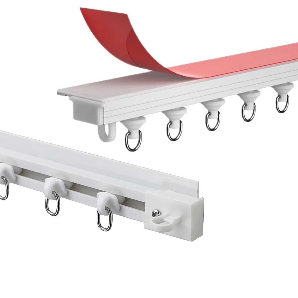 Rail autocollant de 3 m – Fixation au plafond ou au mur sans perçage Installation facile à chargement par le haut, parfait pour rideaux et rideaux Longueur 4,7 m