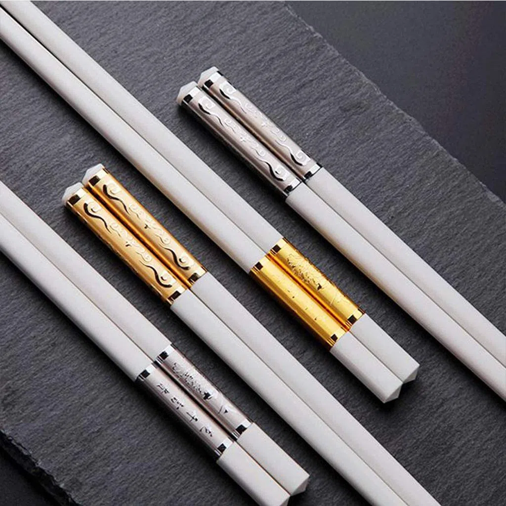 Baguettes, baguettes chinoises Chopsticks Square Fiberglass Chopsticks Reusable10 Pairs White Japanese Chinese Korean Chopsticks GiftDishwasher Safe Lightweight Non-Slip Chopsticks for,R(R)