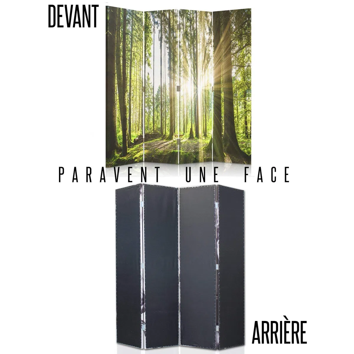 Feeby Paravent forêt 3 Panneaux 110x180 cm Une Seule Côté Cloison de séparation Écran Pliant Foto Paravent Interieur Décoratif Mur Espagnol Impression sur Toile Chambre d'enfant Salon Bureau Vert