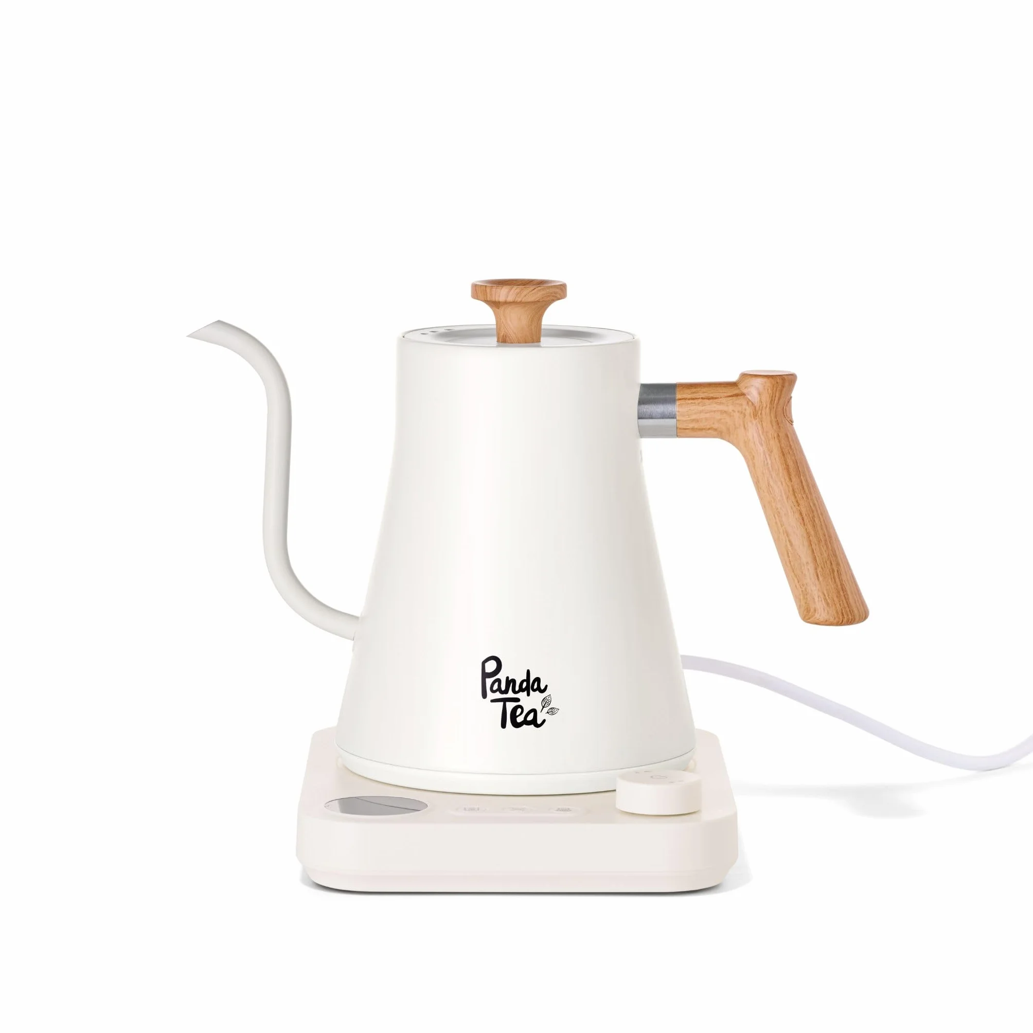 Panda Tea - Bouilloire Electrique à Col de Cygne - 900 mL - Bec Long Précis - Bouilloire Thermostat Réglable - Acier Inoxydable - Bouilloires électriques à chauffage rapide pour l'eau