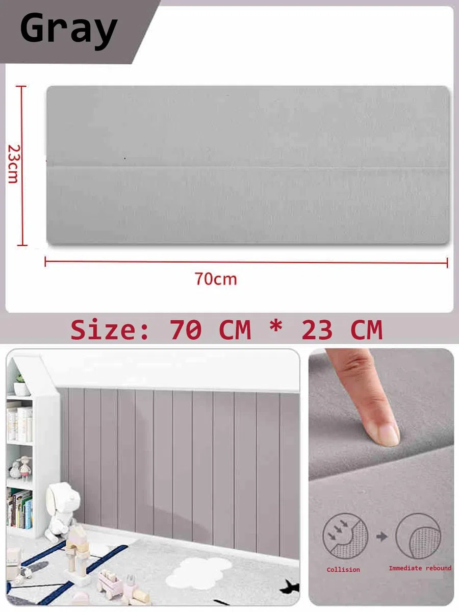 Lot de 10 panneaux muraux pour tête de lit capitonnée, imperméable, anti-collision, tapis mural autocollant pour décoration de chambre à coucher, gris