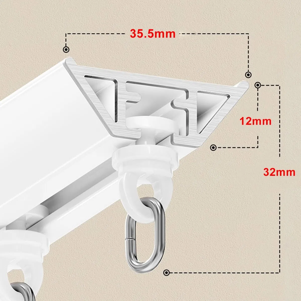 Support de tringle auto-adhésif sans perçage pour plafond et mur, facile à installer pour salon, chambre à coucher, cuisine et plus encore (noir, 200 cm)