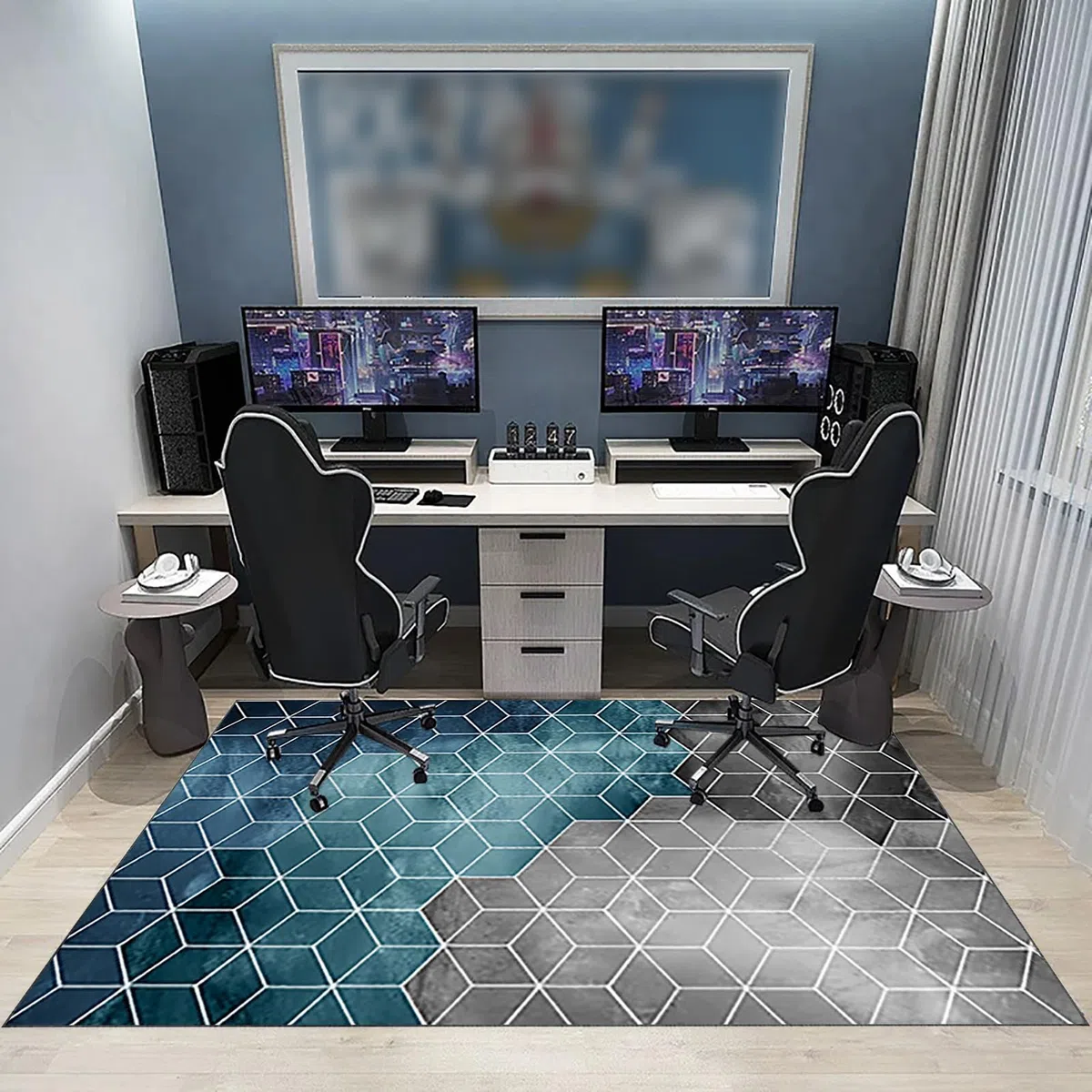 Tapis de Protection pour Chaise de Bureau, Tapis Gaming Sol, 180 x 200 cm Tapis sous Chaise Bureau pour parquet, sols durs, Fauteuils de Gaming, Tapis pour Chaise de Bureau, Tapis de Sol Gamer
