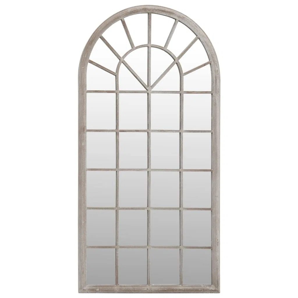 vidaXL Miroir de Jardin Miroir Mural Miroir Suspendu Meuble de Patio Décoratif Terrasse Balcon Extérieur Sable 90x45 cm Fer pour Utilisation