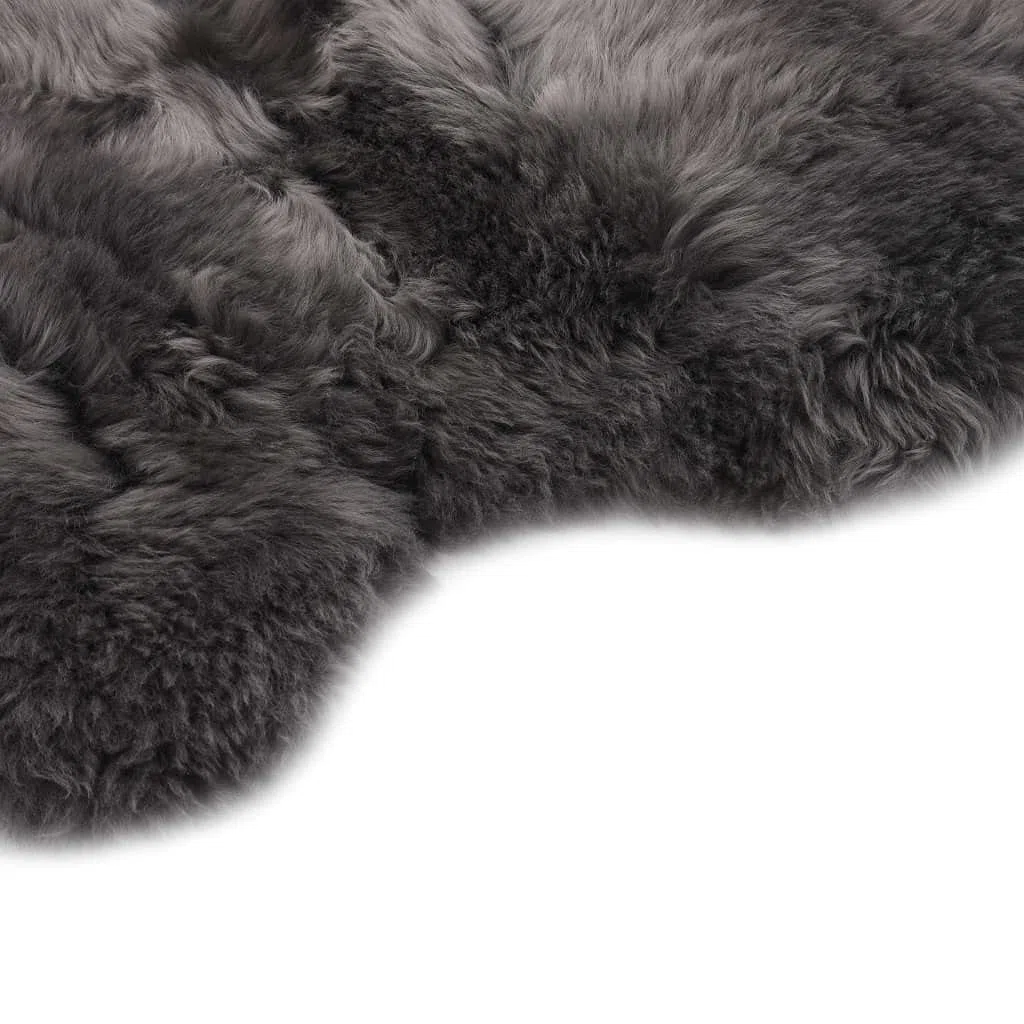 Tapis en peau de mouton - 60 x 90 cm - Gris clair - À poils longs et moelleux - Pour chambre à coucher - Tapis de zone doux - Décoration confortable - En peau d'agneau véritable