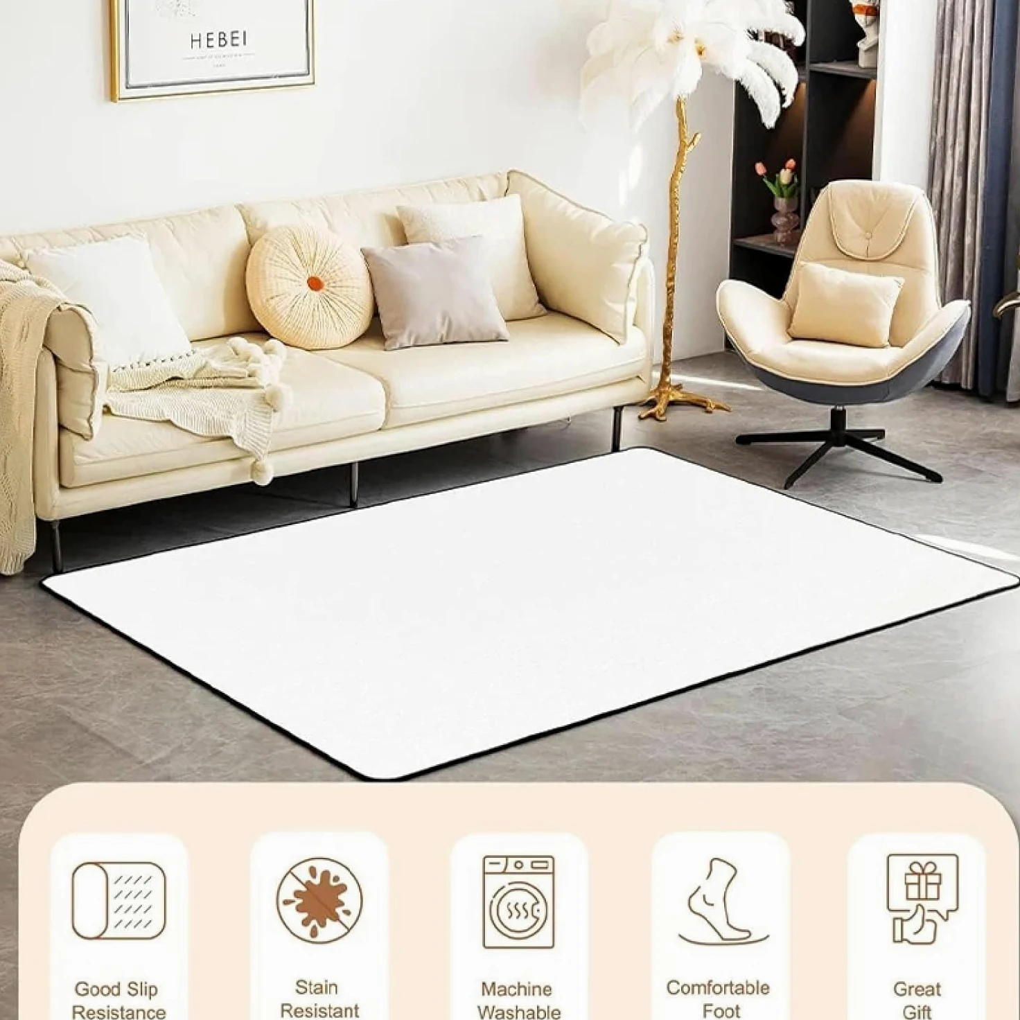 Tapis Moderne pour Salon, Grand Format, antidérapant, pour Chambre ou Salon, léger et Luxueux, Lavable, pour canapé ou Table Basse (150 x 210 cm)