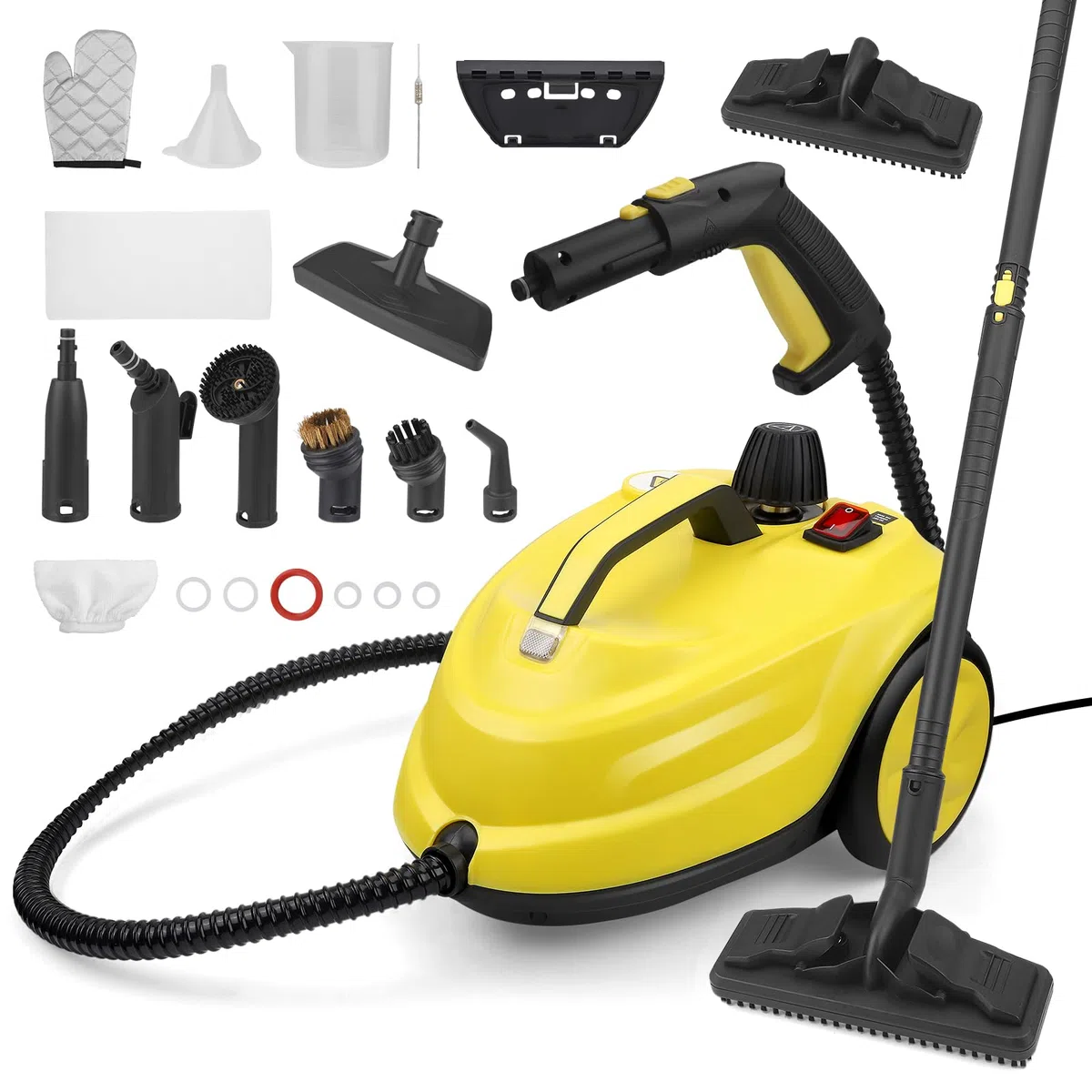 Nettoyeur Vapeur, Haute Pression Nettoyeur Vaporisateur : 5 Bar, 2000W, 2L, Haute Température Puissant Balai Vapeur, Élimine Graisses, Taches, Pour Salon, Cuisine, Salle de Bain