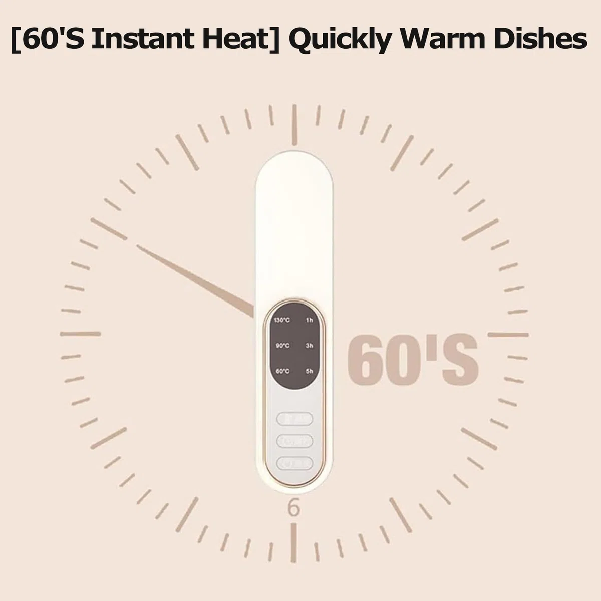 Plateau chauffant électrique, pliable, pour garder les aliments au chaud avec 3 températures d'isolation thermique efficace de 130 ℃, verre trempé de 3 mm, facile à nettoyer pour les réunions de
