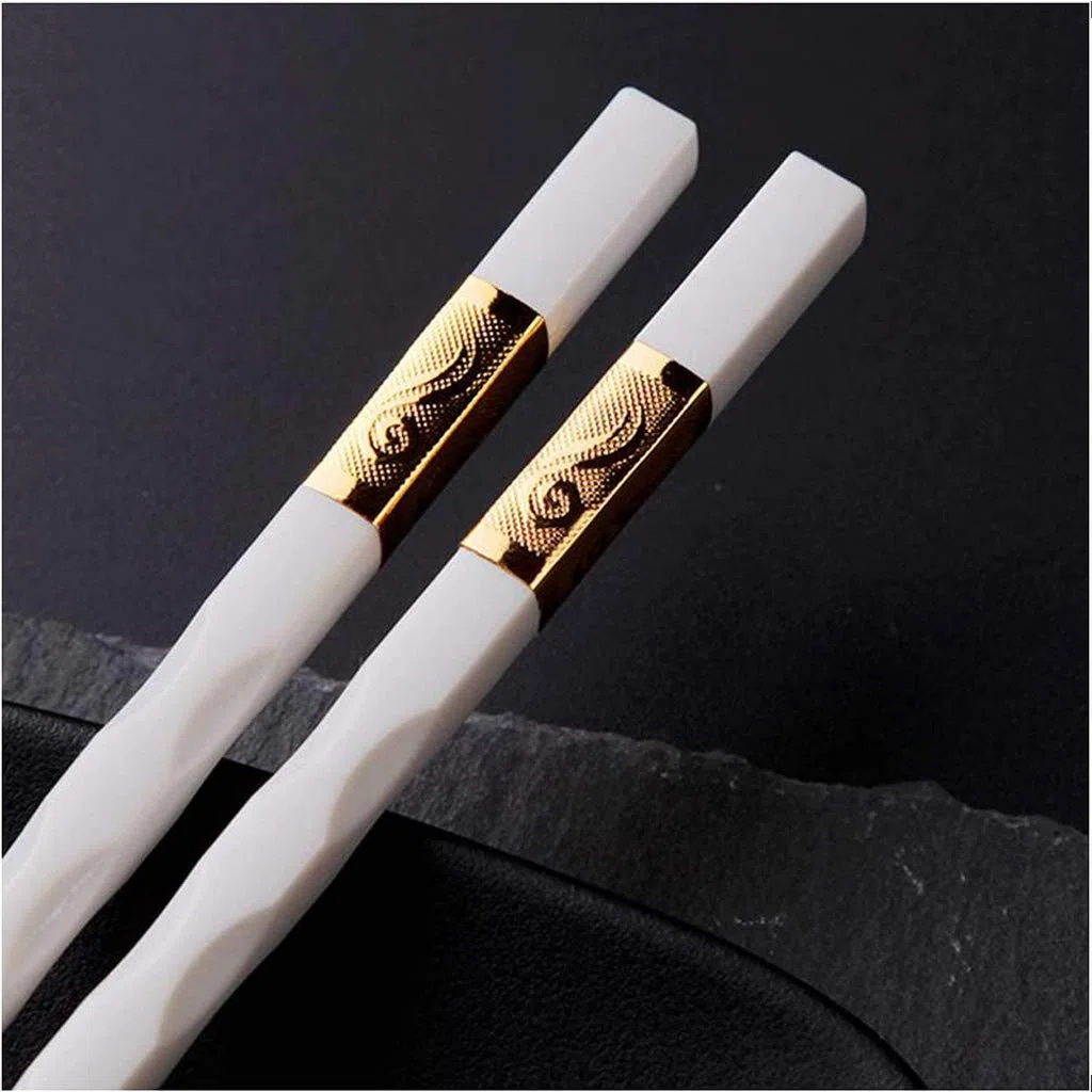 Baguettes, baguettes chinoises Chopsticks Square Fiberglass Chopsticks Reusable10 Pairs White Japanese Chinese Korean Chopsticks GiftDishwasher Safe Lightweight Non-Slip Chopsticks for,R(R)