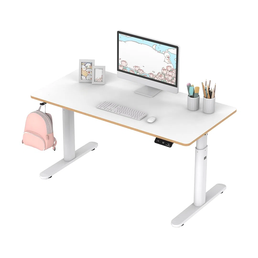Ultradesk - Pulsar Bureau Enfant Électrique Réglable en Hauteur - 120x60x55-81cm - pour 2 Moniteurs - pour Chambre d’Enfant, d’Adolescent - Blanc