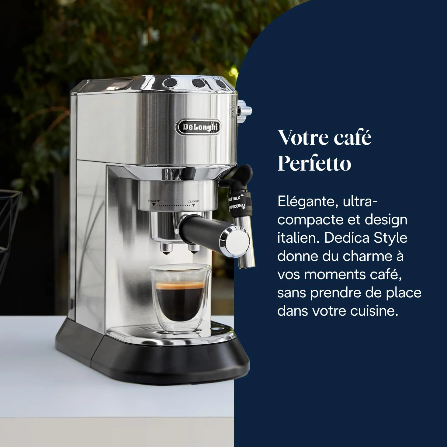 De'Longhi Dedica Style - Machine à Espresso Manuelle Mousseur à Lait Manuel